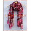 new checked/plaid print fashion scarf, shawl, hijab, silk, by Yiwu Real Fashion accessories factory since 2006